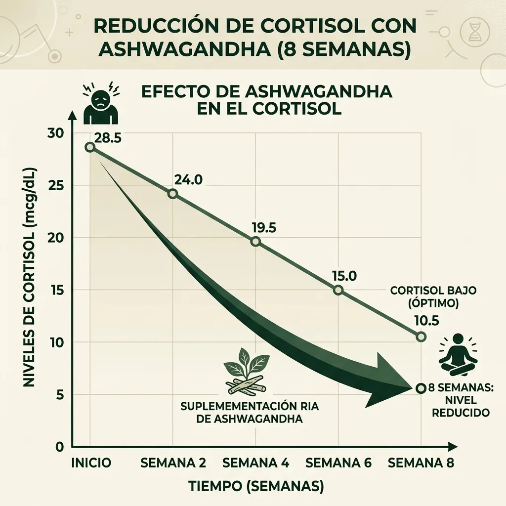 Raíz de ashwagandha modulando el eje HPA para regular la respuesta al estrés