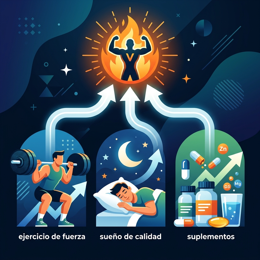 Protocolo para subir testosterona: ejercicio, nutrición y sueño