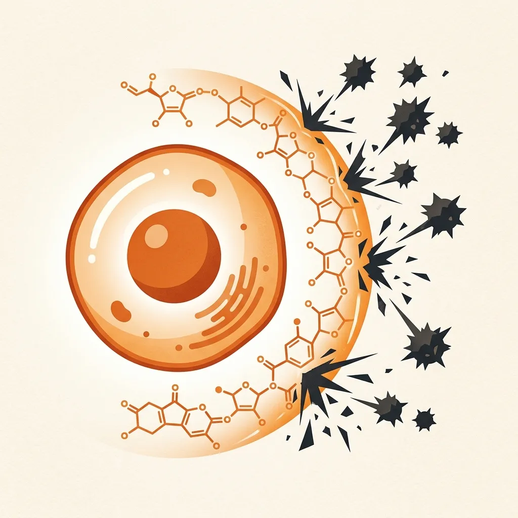Comparación de absorción entre vitamina C regular y liposomal mostrando la diferencia de biodisponibilidad